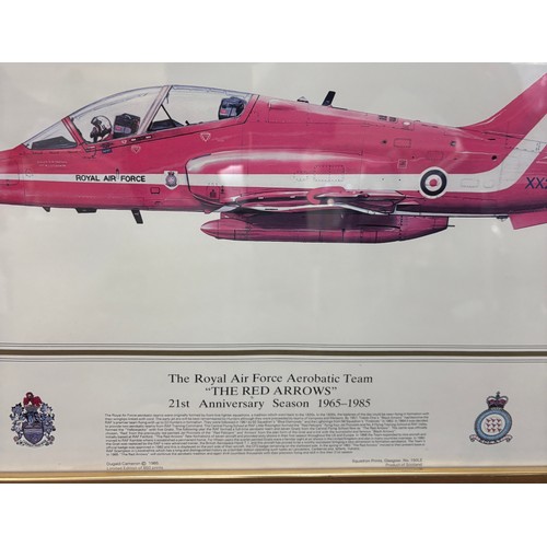 2 - Large framed signed print of The Royal Air force Aerobatic team 