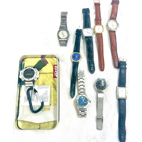 432 - Selection of mens wristwatches to include Levi, Swatch, Rotary, Storm, Jean Martin, all untested