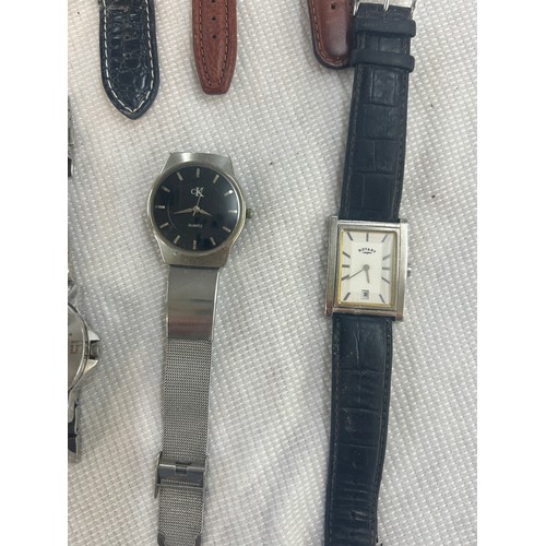 432 - Selection of mens wristwatches to include Levi, Swatch, Rotary, Storm, Jean Martin, all untested