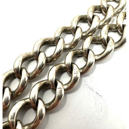 12 - Silver double albert watch chain weight 51g