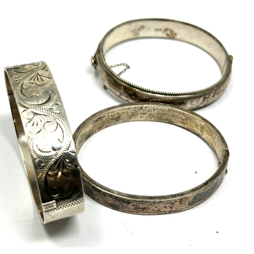 214 - 3 Vintage silver bangles weight 70g