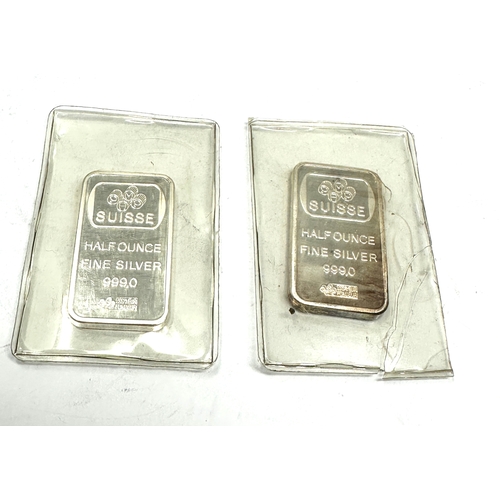 16 - 2 swiss 999 half ounce ingots