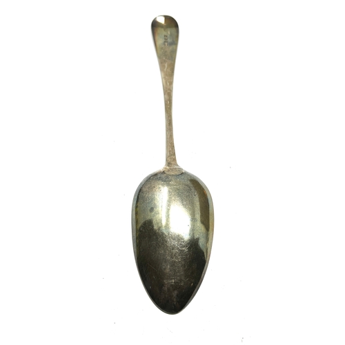 2 - Georgian silver basting spoon measures approx 29cm long London silver hallmarks weight 112g