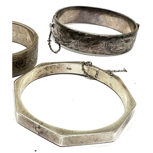 221 - 3 Vintage silver bangles weight 74g