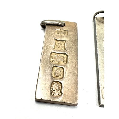 223 - 3 vintage silver ingot pendants