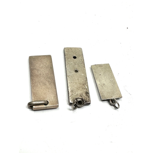 223 - 3 vintage silver ingot pendants