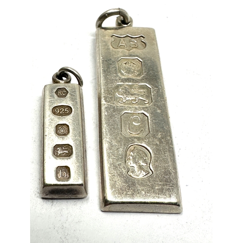 225 - 3 Vintage silver ingot pendants