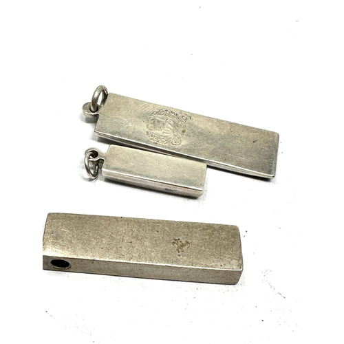 225 - 3 Vintage silver ingot pendants