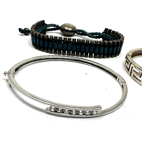 227 - 3 silver bracelets inc links of london friendship bracelet