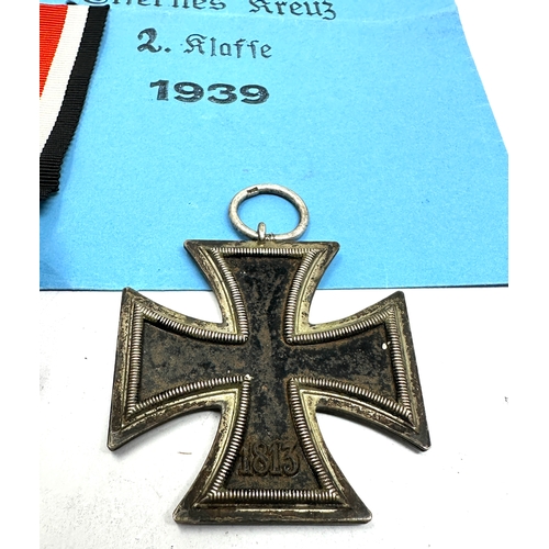 421 - German Iron Cross 2n class medal maker marked hard to read see image  on the ring