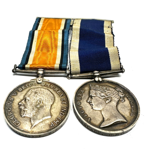 426 - Victorian navy long service medal & ww1 medal to Fred.k greenslade c.p.o h.m.s Impregnable