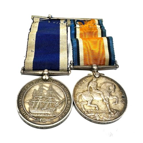 426 - Victorian navy long service medal & ww1 medal to Fred.k greenslade c.p.o h.m.s Impregnable