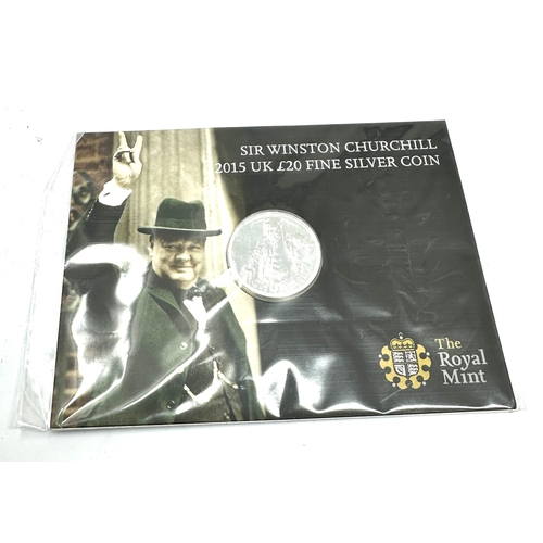 472 - the royal mint 2015 Sir Winston Churchill £20 Fine Silver Coin sealed