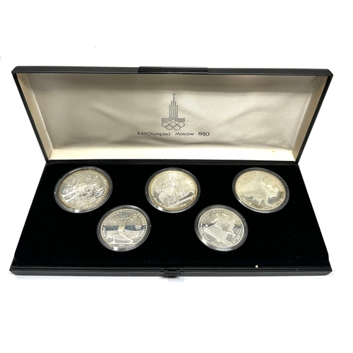 476 - Boxed set of silver 1980 moscow XX11 Olympiad coins