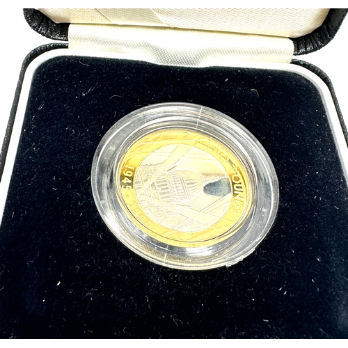 477 - Boxed ww11 1945-2005 60th anniversary £2 piedfort coin sealed in capsule