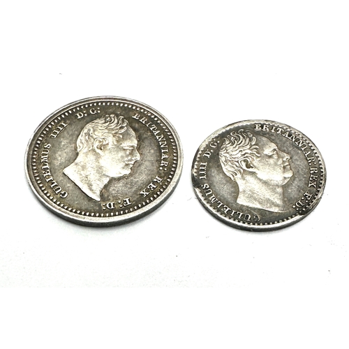 479 - William IV 1833 maundy silver 2 penny & 1 penny coins high grade