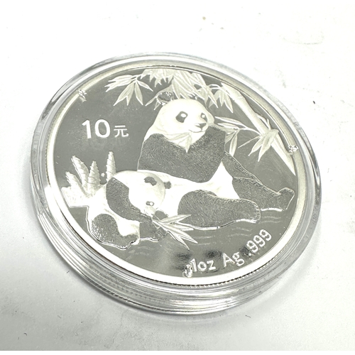 493 - 2007 China 10 YUAN Panda Silver Coin 1oz 999 silver in capsule