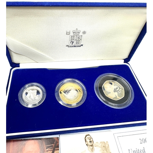 496 - 2004 Silver Proof Piedfort 3 Coin Collection Set Bannister BOX + COA Royal Mint