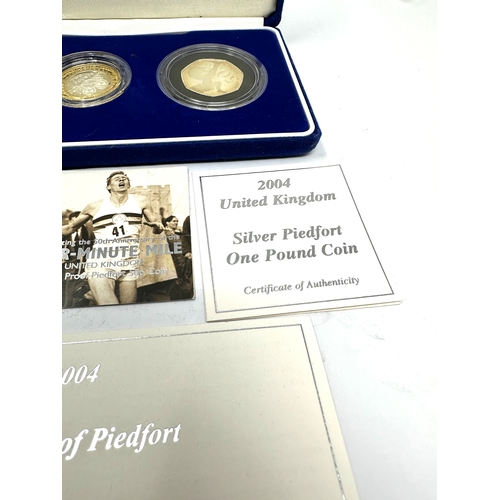 496 - 2004 Silver Proof Piedfort 3 Coin Collection Set Bannister BOX + COA Royal Mint