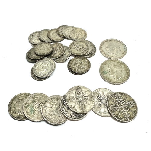 503 - selection of pre 1947 silver coins inc half crowns  two shillings & shillings weight 219 g