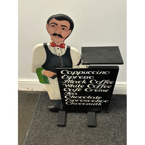 112 - Vintage wooden hand painted Waiter menu / dumbwaiter  measures approximately 39 inches tall 22 inche... 