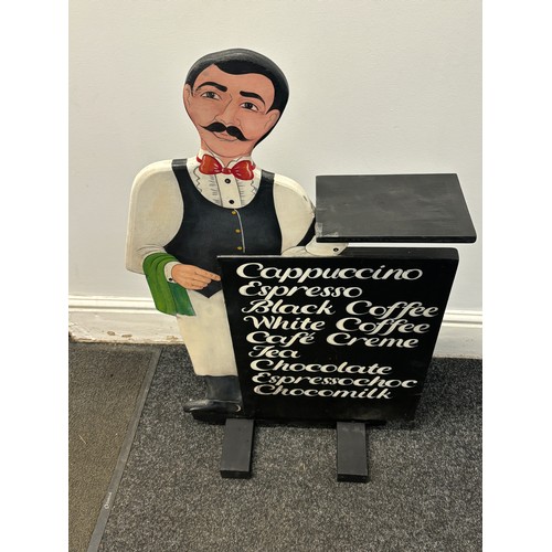 112 - Vintage wooden hand painted Waiter menu / dumbwaiter  measures approximately 39 inches tall 22 inche... 