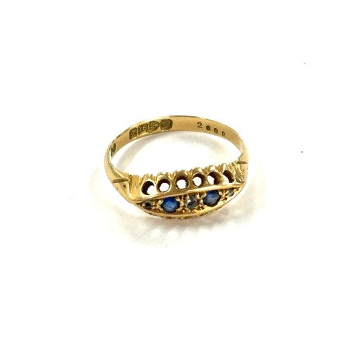 417 - Antique 18ct gold stone set ring, total weight 1.7 grams