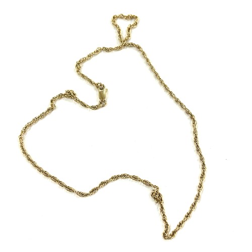 413 - Ladies 9ct gold chain, total length 46cm long total weight 5.9 grams