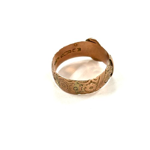 406 - Gent 9ct old buckle ring total weight 4.5grams