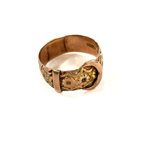 406 - Gent 9ct old buckle ring total weight 4.5grams