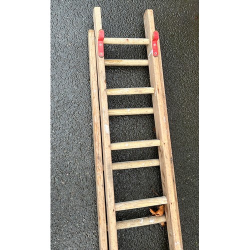 100E - Set of adjustable height wooden ladders