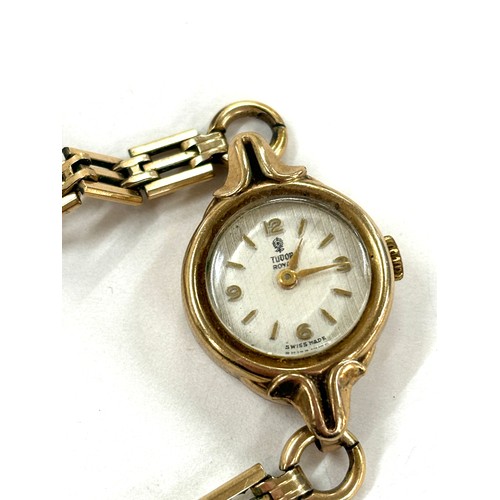 397 - Ladies 9ct Gold cased Tudor wristwatch, approximate weight, untested approximate weight 14g