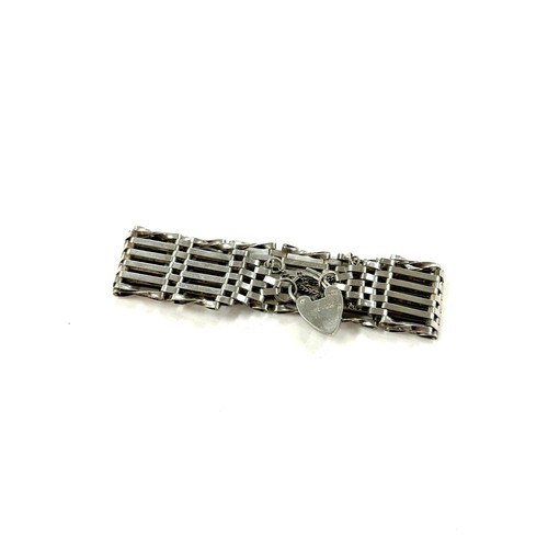 378 - Silver 5 bar gate bracelet approximate weight 22g