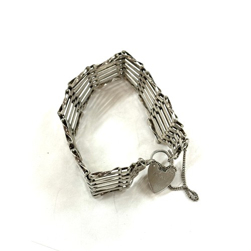 378 - Silver 5 bar gate bracelet approximate weight 22g