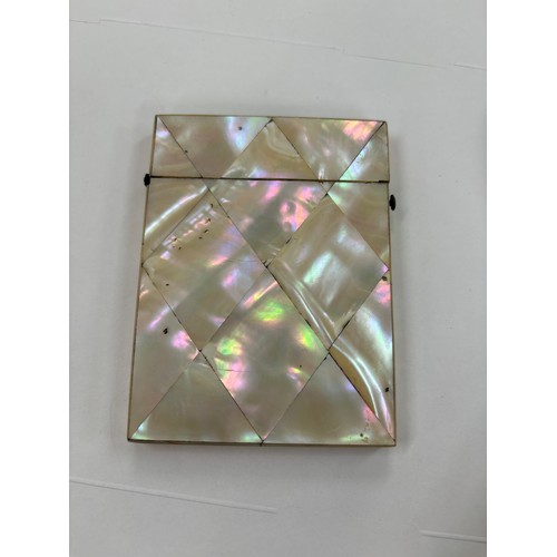 388 - Antique mother of pearl calling card case