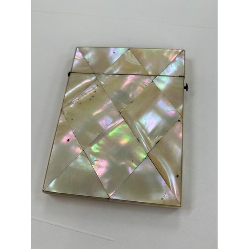 388 - Antique mother of pearl calling card case