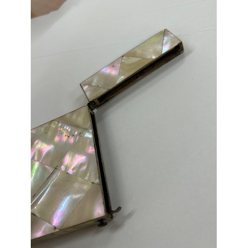 388 - Antique mother of pearl calling card case