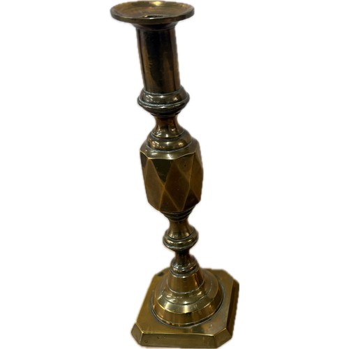 58 - Pair push up Victorian tall brass candle sticks, approximate measurements 12 inches tall