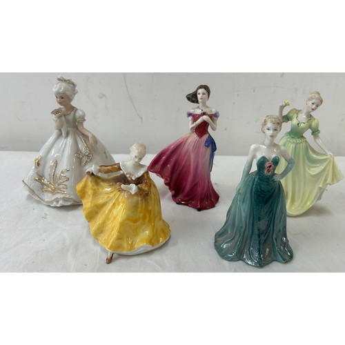 437 - Selection of vintage miniature Coalport lady figures and one other to include ' Congratulations 1992... 