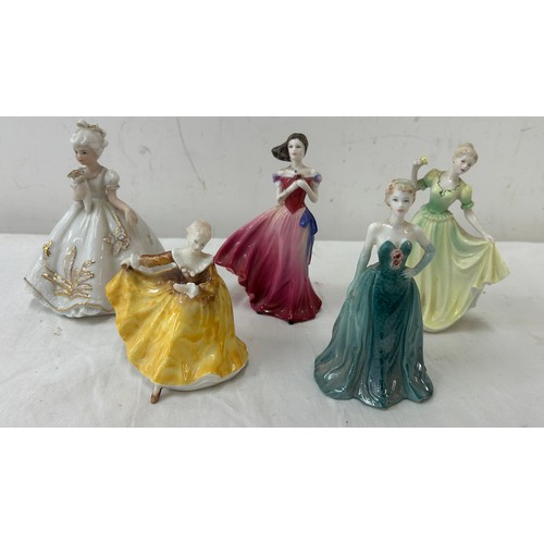 437 - Selection of vintage miniature Coalport lady figures and one other to include ' Congratulations 1992... 