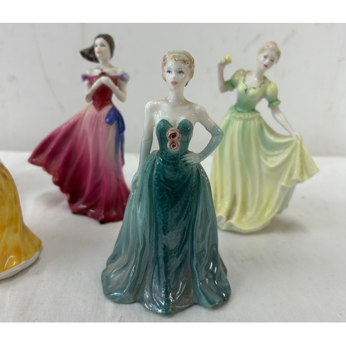 437 - Selection of vintage miniature Coalport lady figures and one other to include ' Congratulations 1992... 