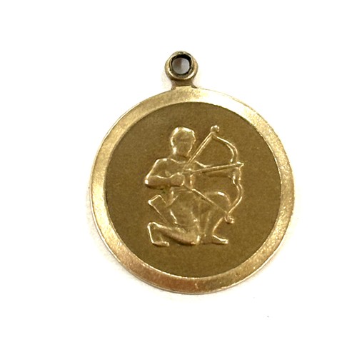 458 - 9ct gold zodiac Sagittarius charm , approximate weight 1.8g