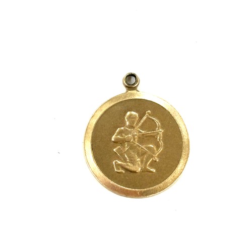 458 - 9ct gold zodiac Sagittarius charm , approximate weight 1.8g