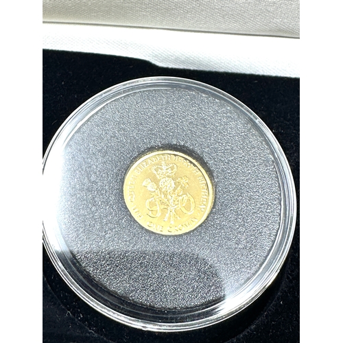 369 - Queen elizabeth 11 90th birthday solid gold coin pair boxed with c.o.a