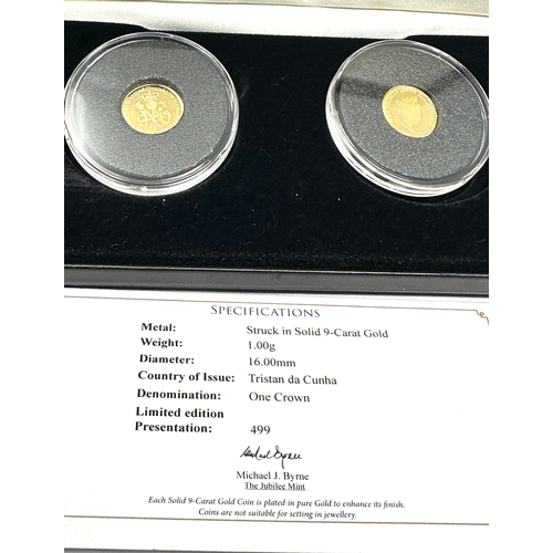 369 - Queen elizabeth 11 90th birthday solid gold coin pair boxed with c.o.a