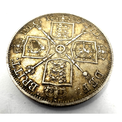 375 - 1890 victorian silver double florin