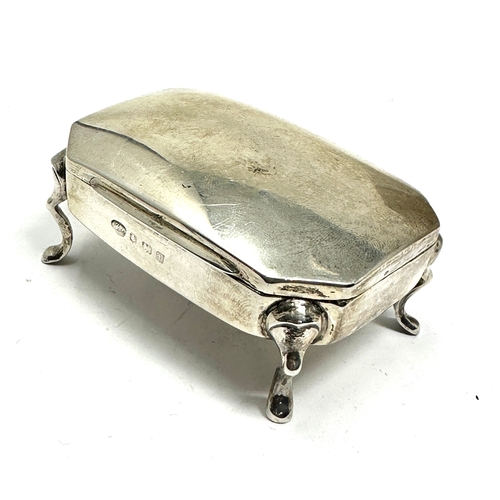 58 - antique silver ring / trinket box measures approx 7cm by 5cm height 3cm birmingham silver hallmarks