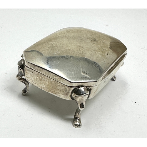 58 - antique silver ring / trinket box measures approx 7cm by 5cm height 3cm birmingham silver hallmarks