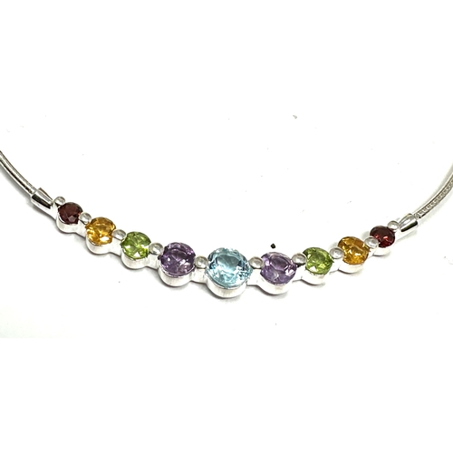 279 - silver gemstone set necklace