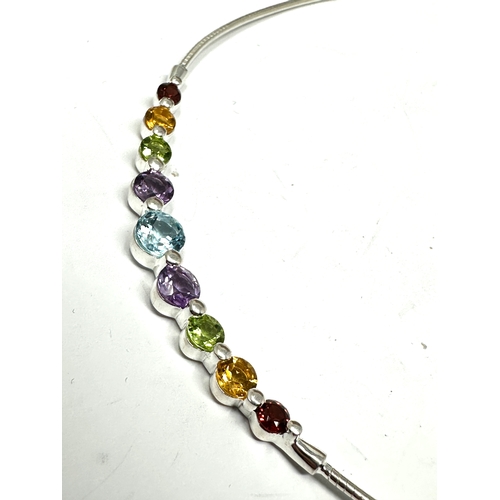 279 - silver gemstone set necklace